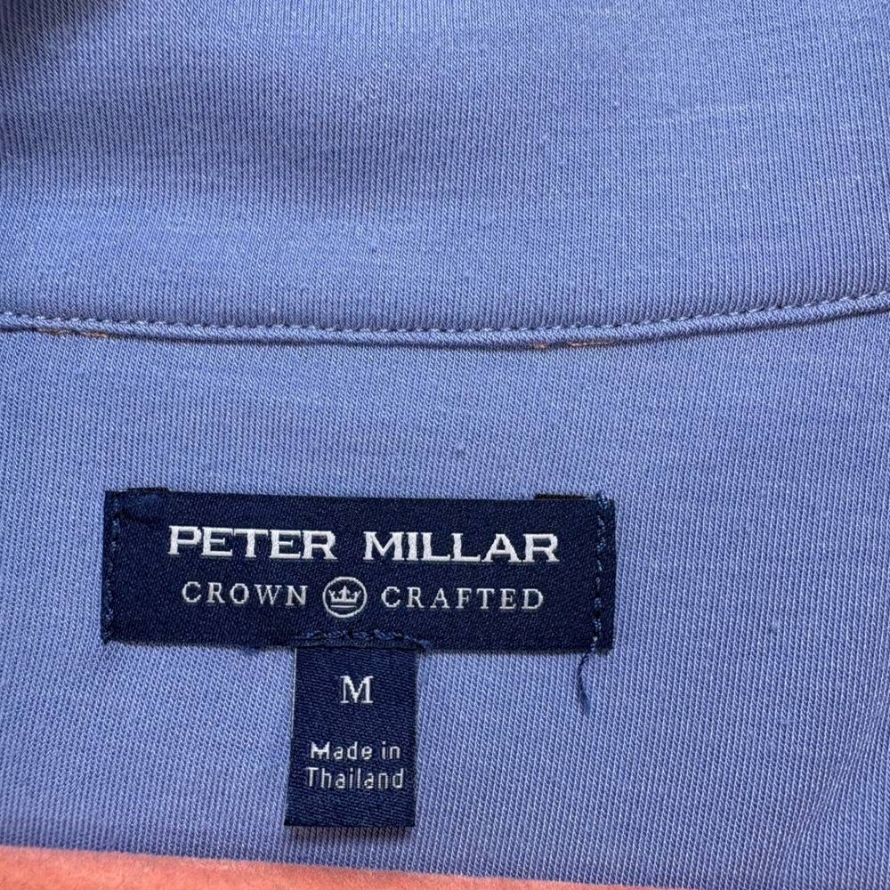 Peter Millar 1/4 Zip Pullover Mens M Peach Crown Crafted Quarter Zip Performance - Picture 6 of 10